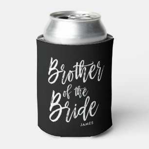Brother of the Bride   Script Style Custom Wedding Can Cooler