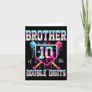 Brother of the double digits 10th birthday boy card