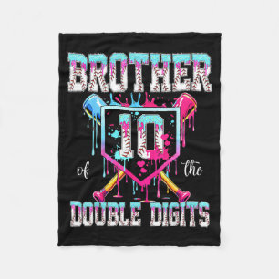 Brother of the double digits 10th birthday boy fleece blanket