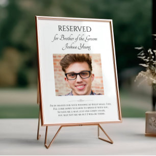 Brother of the Groom Photo Save A Seat Memorial Poster