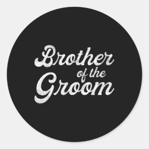 Brother Of The Groom Shirts For Men Boy Kid Classic Round Sticker