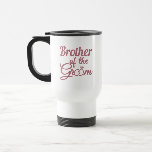 Brother Of The Groom Wedding Family Matching Travel Mug (Left)