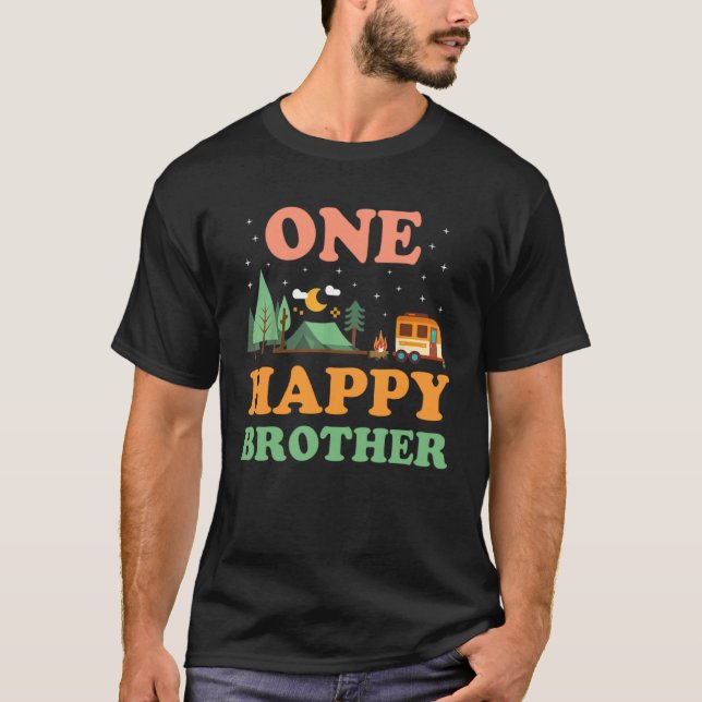 Brother of The Happy Camper  One Happy Brother Cam T-Shirt (Front)