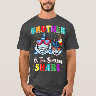 Brother Of The Shark Birthday Family Birthday Litt T-Shirt