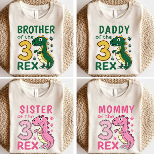 Brother of the Three-Rex Dinosaur Birthday Party T-Shirt