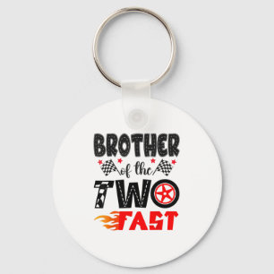 Brother Of The Two Fast 2nd Birthday Boy Racing Ca Key Ring