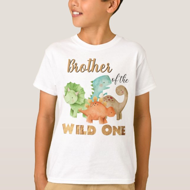 Brother of the Wild One Dinosaurs T-Shirt (Front)