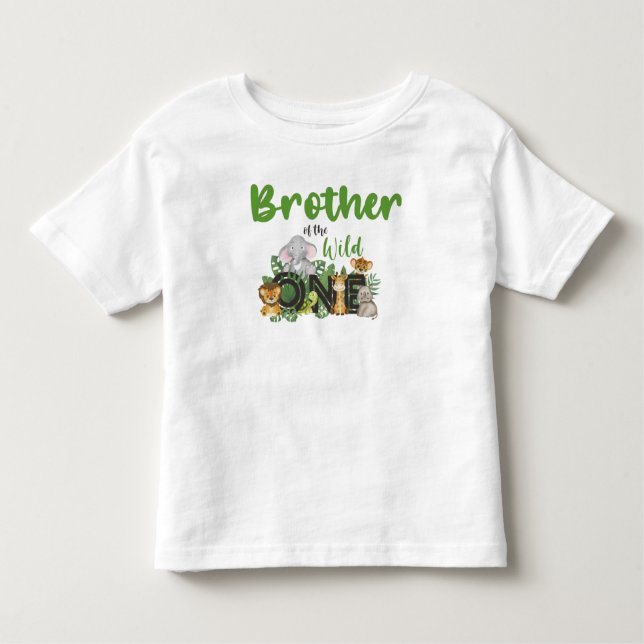 Brother of the Wild One Jungle Safari Zoo Animals  Toddler T-Shirt (Front)