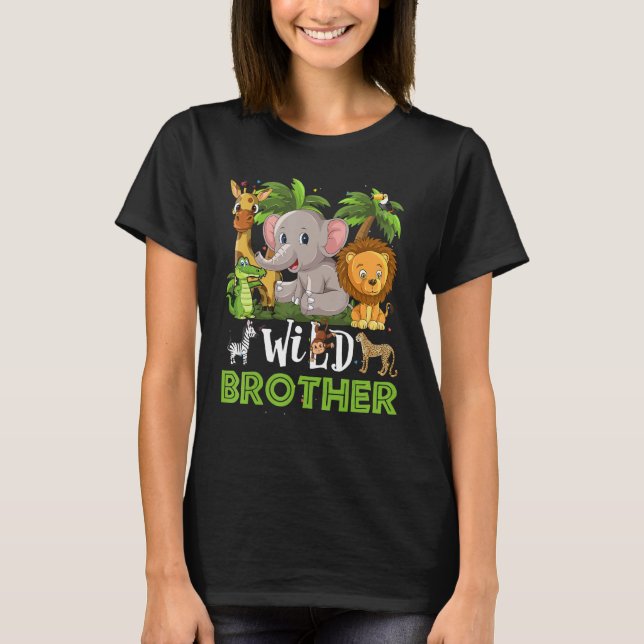 Brother Of The Wild Zoo Birthday Safari Jungle Ani T-Shirt (Front)