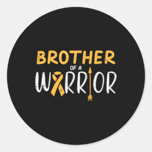 Brother Of Warrior Childhood Cancer Ribbon Awarene Classic Round Sticker