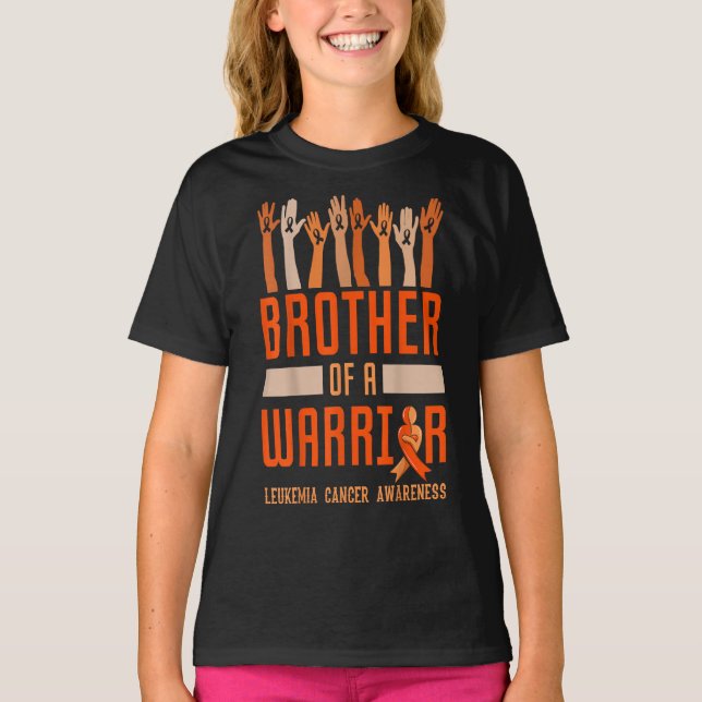 Brother Of Warrior Leukemia Awareness Ribbon Gift T-Shirt (Front)