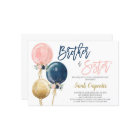 Brother or Sister Gender Reveal invitation