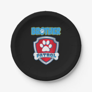 Brother Patrol Shirt - Dog Mum Dad Gift Birthday Paper Plate