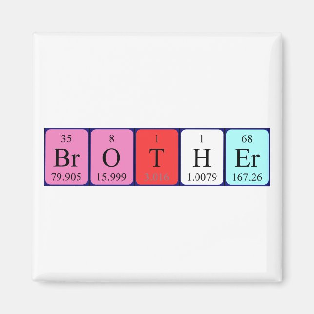 Brother periodic table name magnet (Front)