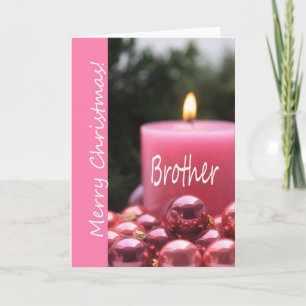 Brother pink ornament christmas card