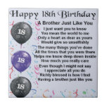 Brother Poem 18th Birthday Ceramic Tile<br><div class="desc">A great gift for a brother on his 18th birthday</div>