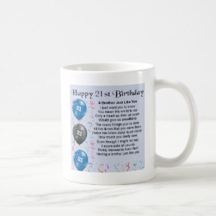 Brother Poem 21st Birthday Coffee Mug