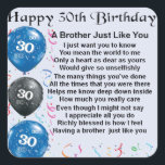 Brother Poem 30th Birthday Square Sticker<br><div class="desc">A great gift for a brother on his 30th birthday</div>