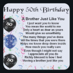 Brother Poem 50th Birthday Square Sticker<br><div class="desc">A great gift for a brother on his 50th birthday</div>