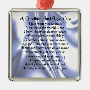 Brother Poem - Blue Silk Metal Tree Decoration