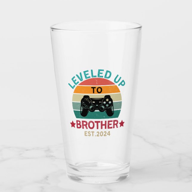 Brother Pregnancy Announcement Beer Glass EST 2024 (Front)