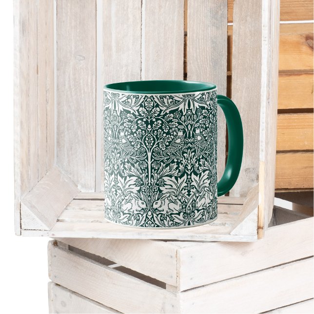 Brother Rabbit Green Pattern William Morris Mug (Creator Uploaded)