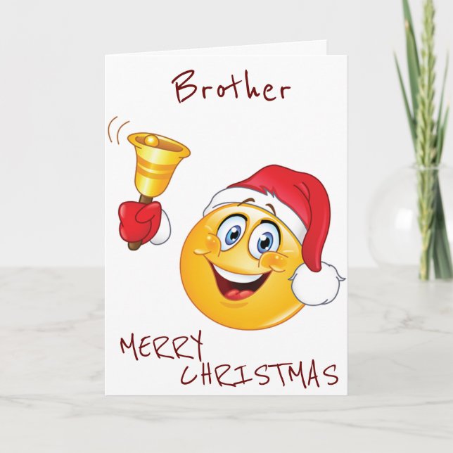 **BROTHER** READY TO CELEBRATE EMOJI STYLE HOLIDAY CARD (Front)