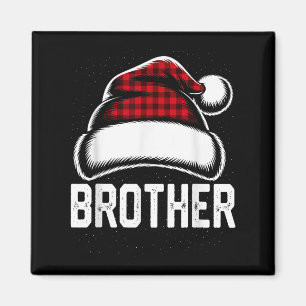 Brother Santa Red Plaid Christmas Family Matching Magnet