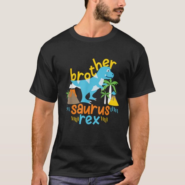 Brother Saurus Rex Dinosaur Dino Kids Girls and Bo T-Shirt (Front)