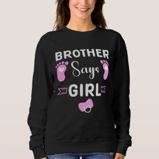brother says girl gender reveal party matching fam sweatshirt
