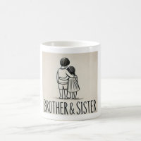 Brother & Sister Hug Mug - Heartwarming Family Ill