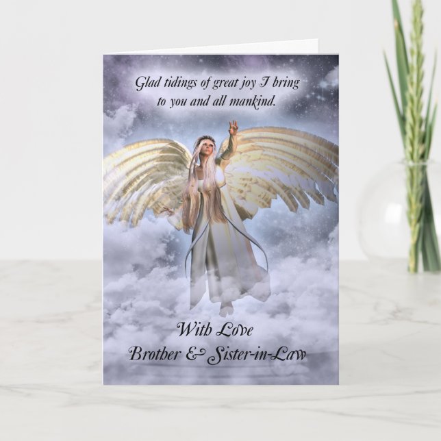 Brother & Sister-in-Law Angel Christmas Card Relig (Front)