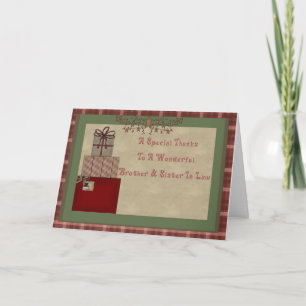 Brother & Sister In Law Christmas Gift Thank You Card