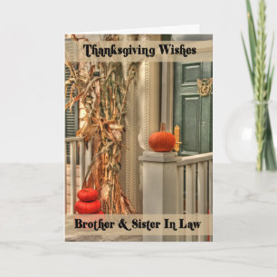 Brother & Sister In Law Happy Thanksgiving Holiday Card