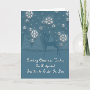 Brother & Sister In Law Reindeer Christmas Holiday Card