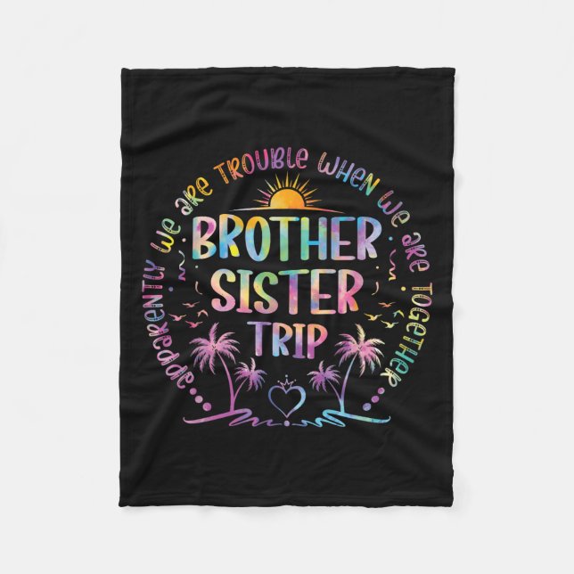 Brother Sister Matching Tie Dye Brother And Sister Fleece Blanket (Front)