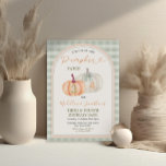 Brother & Sister Pumpkin Patch Gingham Birthday Invitation<br><div class="desc">Fall Brother & Sister Pumpkin Patch Birthday Invitation
Elegant orange and sage green Pumpkin Gingham party autumn invite</div>