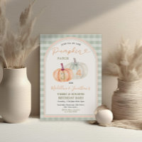 Brother & Sister Pumpkin Patch Gingham Birthday