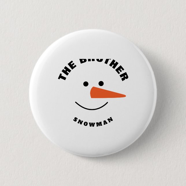 Brother Snowman Face Squad Matching Family Costume 6 Cm Round Badge (Front)