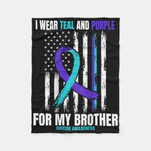 Brother Suicide Awareness Prevention American Flag Fleece Blanket