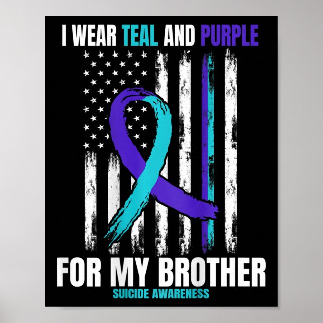 Brother Suicide Awareness Prevention American Flag Poster (Front)
