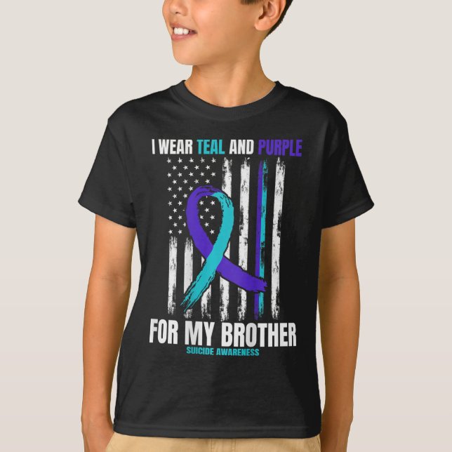 Brother Suicide Awareness Prevention American Flag T-Shirt (Front)