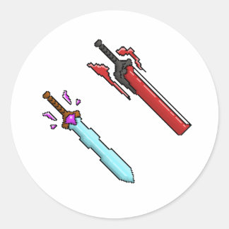 Brother Swords Day and Night Fantasy Weapon Classic Round Sticker
