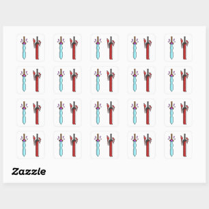 Brother Swords Day and Night Fantasy Weapon Square Sticker