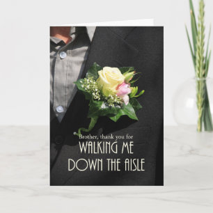 Brother Thanks for Walking me down Aisle Thank You Card