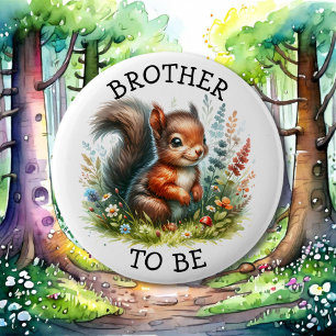 Brother to be Woodland Themed Baby Shower 6 Cm Round Badge