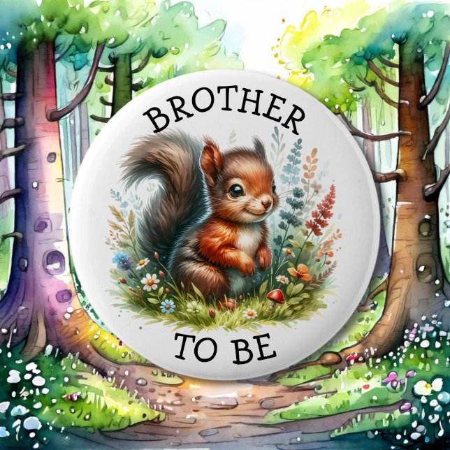 Brother to be | Woodland Themed Baby Shower  6 Cm Round Badge (Creator Uploaded)
