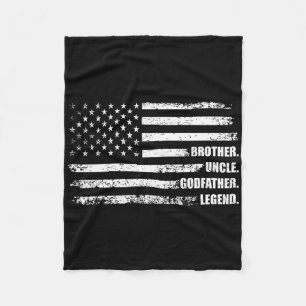 Brother Uncle Godfather Legend Fun Best Funny Uncl Fleece Blanket