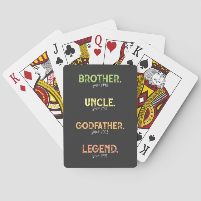 Brother Uncle Godfather Legend Since Year Playing Cards (Back)