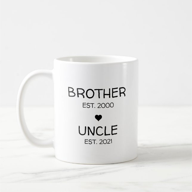 Brother Uncle Pregnancy Announcement Baby Reveal Coffee Mug (Left)